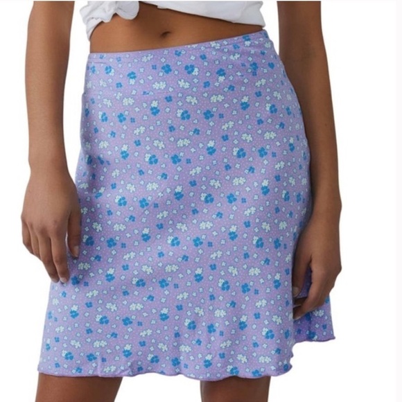 NWT Free People IRL Floral Skirt in ice combo - Picture 2 of 3